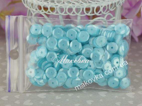 Паєтки шестигранні DMS 49L 6мм 5 г світло бірюзові