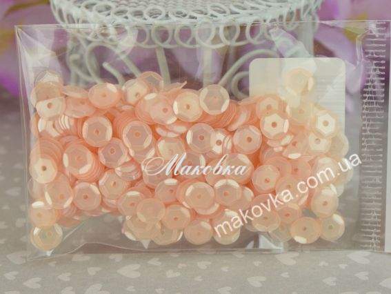 Паєтки шестигранні PAL6FC 22L 6мм 5 г персикові Паєтки шестигранні PAL6FC 22L 6мм 5 г персикові