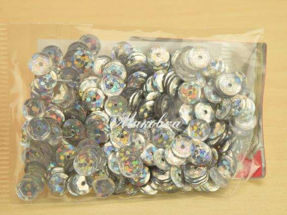 Пайетки шестигранные DM 41 6мм 5 г серебро голографные ВДВ Пайетки шестигранные DM 41 6мм 5 г серебро голографные ВДВ