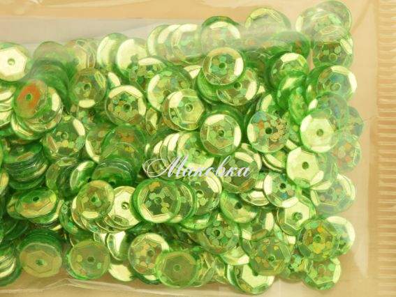 Паєтки шестигранні DMS 16FL 6мм 5 г салатові голографні  Паєтки шестигранні DMS 16FL 6мм 5 г салатові голографні 