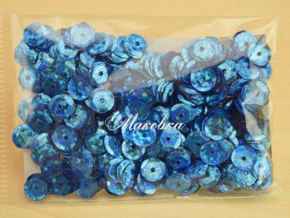 Пайетки шестигранные DMS 26M 6мм 5 г голубые голографные ВДВ Пайетки шестигранные DMS 26M 6мм 5 г голубые голографные ВДВ