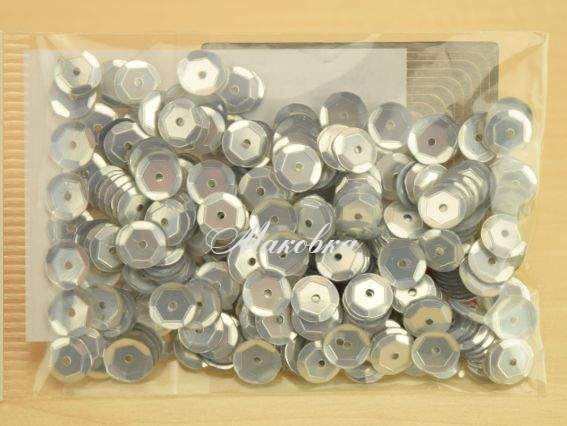 Пайетки шестигранные MP 41 6мм 5 г серебро матовые ВДВ Пайетки шестигранные MP 41 6мм 5 г серебро матовые ВДВ