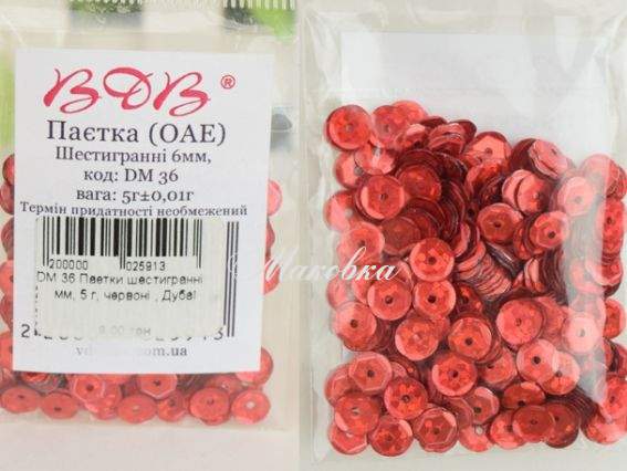 Пайетки шестигранные DM 36 6мм 5 г светло красные ВДВ Пайетки шестигранные DM 36 6мм 5 г светло красные ВДВ