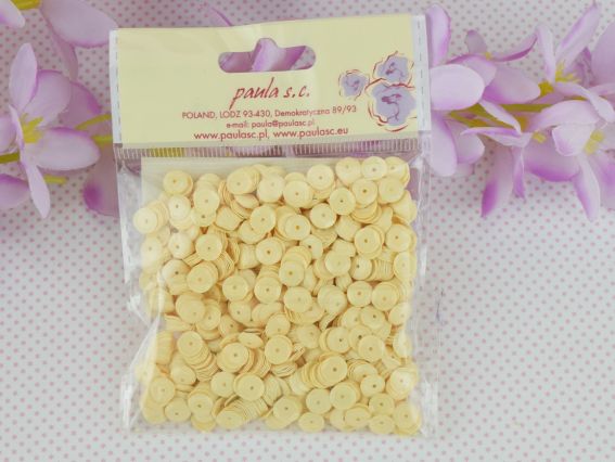 Шестигранные пайетки 6мм, цвет Бежевый, Paula СЕ-6B7