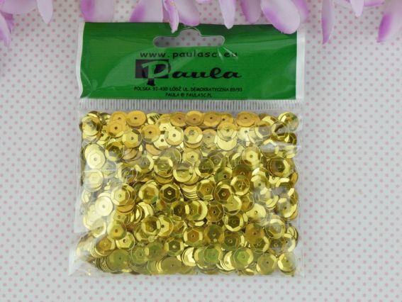 Паєтки шестигранні 6мм, Золоті,  Paula СЕ-6С6 Паєтки шестигранні 6мм, Золоті,  Paula СЕ-6С6