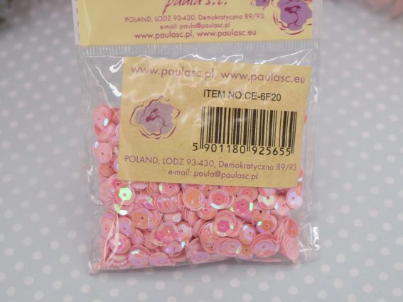 Шестигранні паєтки 6мм, колір Рожевий голаграфічний, Paula СЕ-6F20