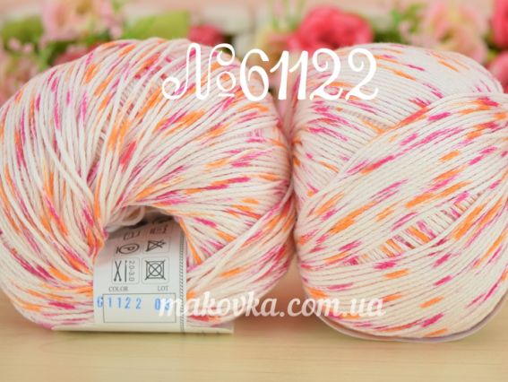 61122 белый с малиновым и оранжевым