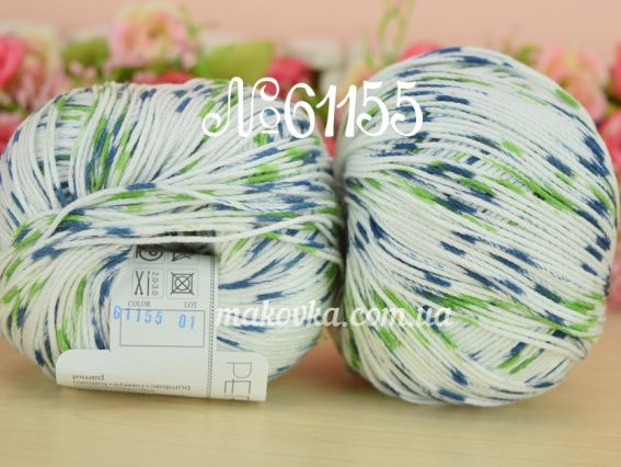 61155 белый с синим и зеленым