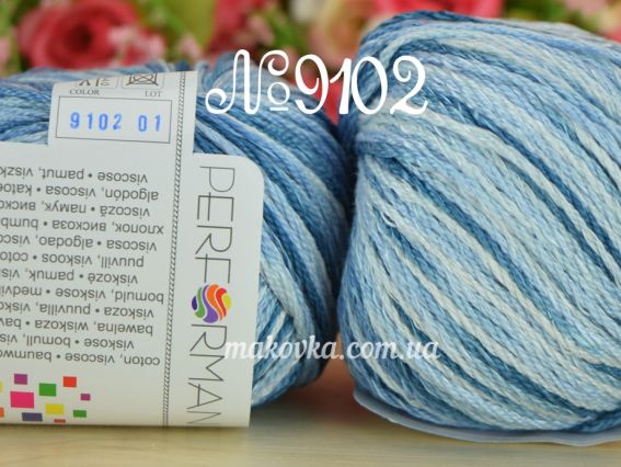 Cotton SPARKLE Performance пряжа 9102 сине-голубая