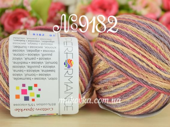 Cotton SPARKLE Performance пряжа 9182 сиренево-коричневая