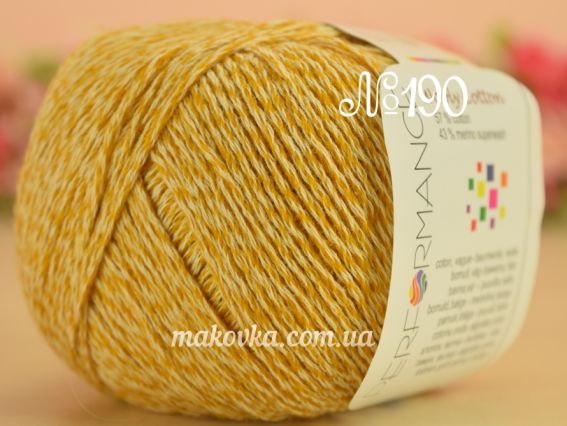 WOOLY Cotton Performance пряжа №190 желтый-белый