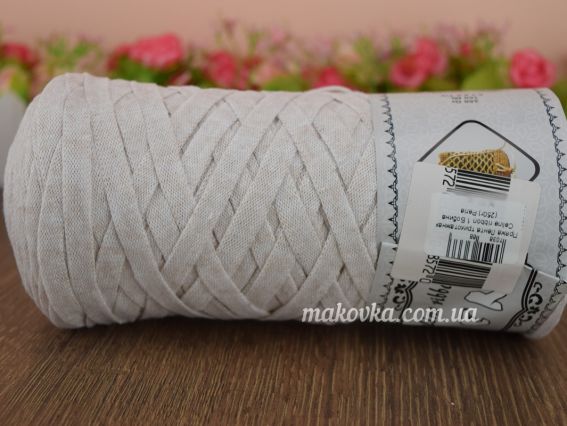 Celine ribbon Peria лента трикотажная, 1 Бобина бежевый рябой