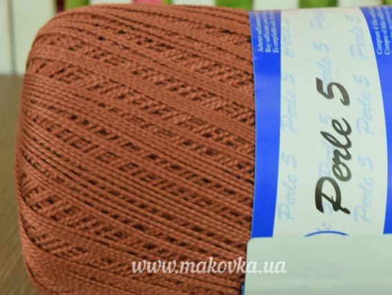 Perle №5 Madame Tricote пряжа 6602 коричневый