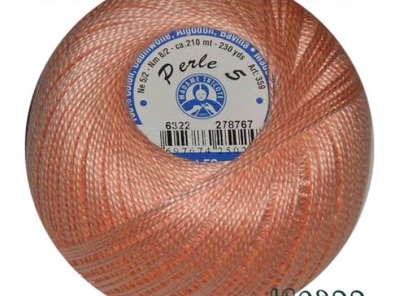 Perle №5 Madame Tricote пряжа 6322 персиковый