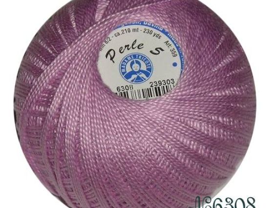 Perle №5 Madame Tricote пряжа 6308 св.сиреневый