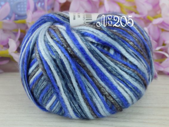 Bosphorus Mirafil пряжа 205 яскр.синій-блакитний-тем.сірий