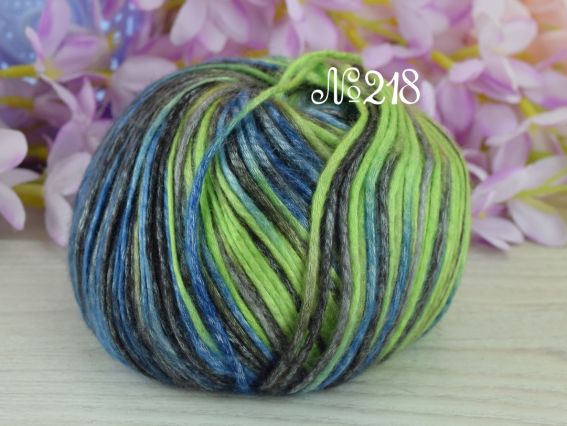 Bosphorus Mirafil пряжа 218 яскр.салат-синій-тем.сірий
