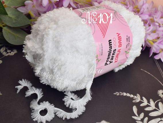 Koala Baby 100 Premium yarns пряжа 101 білий