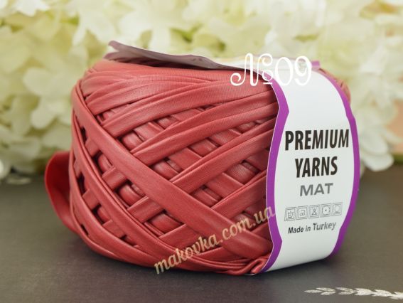 LEATHER MAT Premium yarns стрічка трикотажна 09 темний червоний