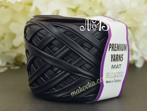LEATHER MAT Premium yarns стрічка трикотажна 13 чорний