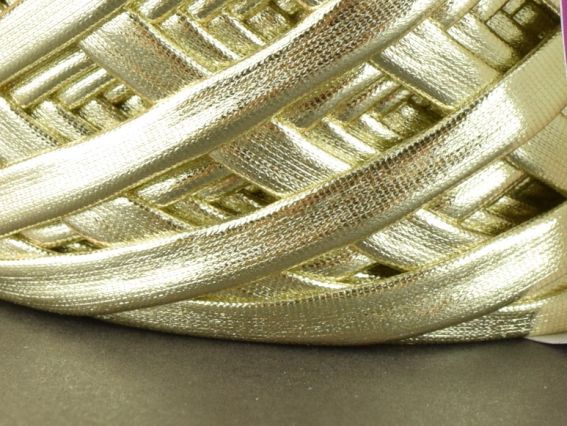 Трикотажна пряжа стрічка металізована під шкіру LEATHER Premium yarns