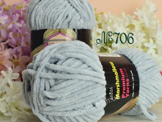 Marshmallow Premium yarns пряжа 706 світлий сірий