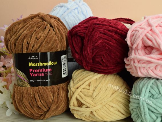 Пряжа Premium yarns Marshmallow Маршмелоу Преміум ярнс велюрові плюшеві нитки для в'язання