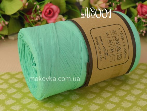 Raffia Organic Premium yarns нитки 001 яскрава м ята