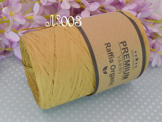 Raffia Organic Premium yarns нитки 003 гірчичний (2025р)