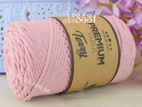 Terry Premium yarns шнур бавовняний макраме  8531 св.рожевий