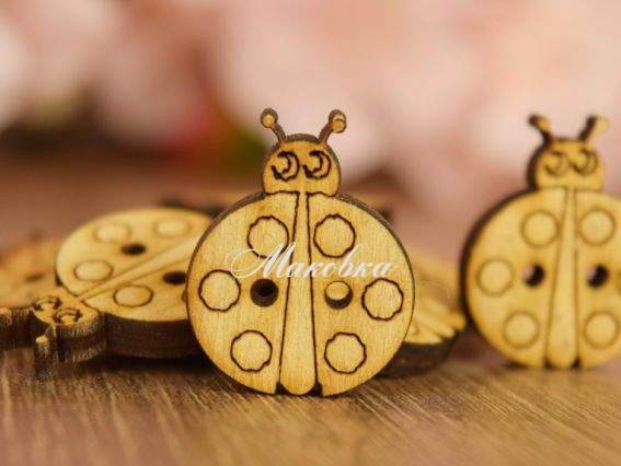 Набір гудзиків Сонечка, з двома отворами, з фанери, 10шт Чудесина Набір гудзиків Сонечка, з двома отворами, з фанери, 10шт Чудесина