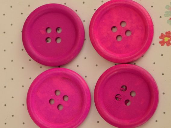 Гудзик дерев'яний круглий 30 мм, 1 шт, колір на вибір Малиновая