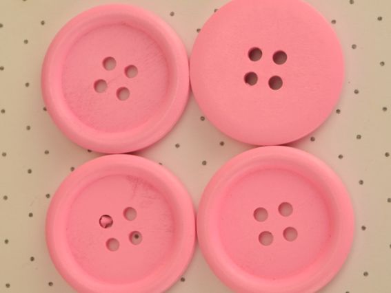 Гудзик дерев'яний круглий 30 мм, 1 шт, колір на вибір Розовая