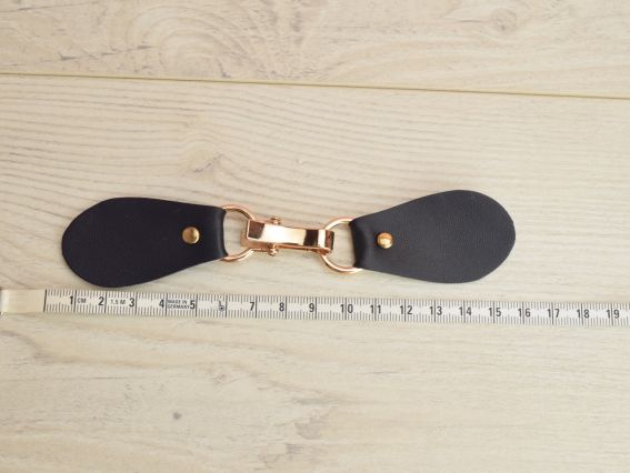 Накладная Застежка с петлей и накладками Крокодил, для верхней одежды, цвет Золото с черным, 15 см 