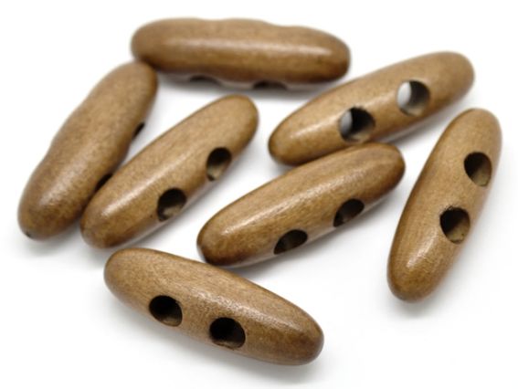 Пуговица деревянная 40х12мм (овал), светло-коричневая, 5 шт Пуговица деревянная 40х12мм (овал), светло-коричневая, 5 шт