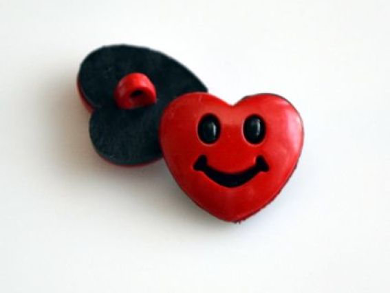 Пуговица Сердечко красное, 5 шт Пуговица Сердечко красное, 5 шт