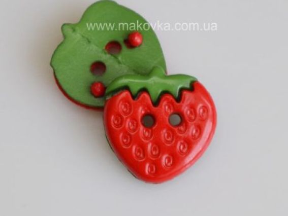 Пуговица Клубничка, 5 шт (пришивная) Пуговица Клубничка, 5 шт (пришивная)