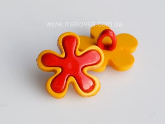 Пуговица желтый цветок, 5 шт Пуговица желтый цветок, 5 шт