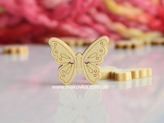 Пуговица Бабочка №2, 1 шт (деревянная) Пуговица Бабочка №2, 1 шт (деревянная)