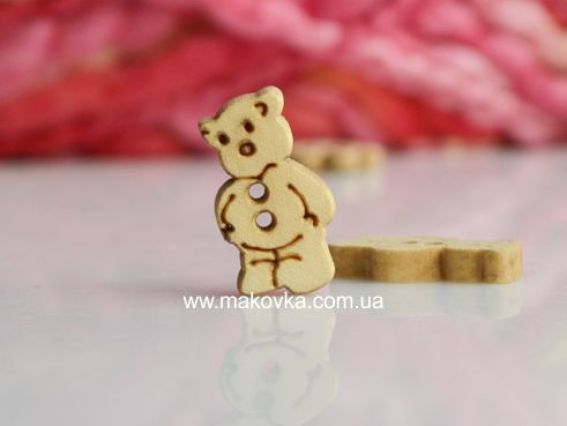 Пуговица Мишка, 1 шт (деревянная) Пуговица Мишка, 1 шт (деревянная)