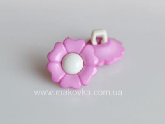 Пуговица Цветок светло-розовый с белым, 5 шт Пуговица Цветок светло-розовый с белым, 5 шт