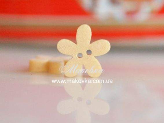 Ґудзик Квітка маленька 5 пелюсток дерев'яна Ґудзик Квітка маленька 5 пелюсток дерев'яна