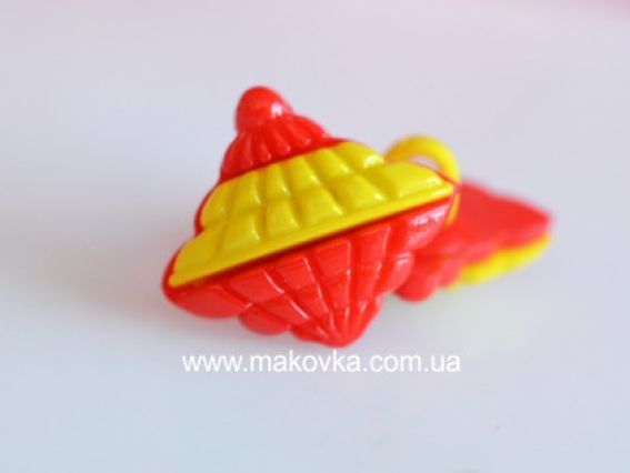 Пуговица Юла красно-желтая, 5 шт Пуговица Юла красно-желтая, 5 шт