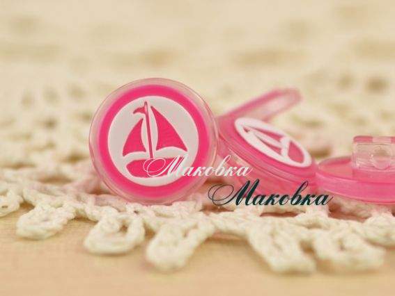 Пуговицы Парусник малиновые, 5 шт/уп, Турция