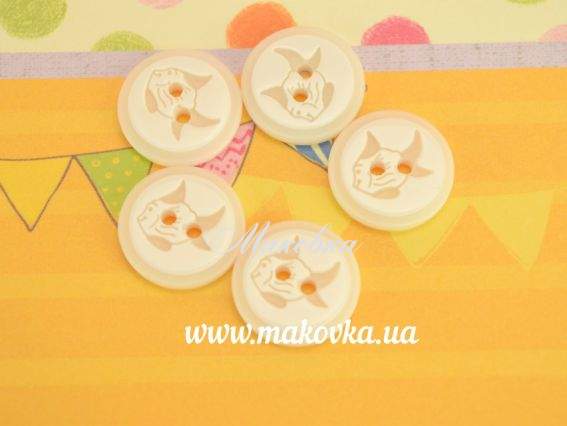 Ґудзики Рибка, 5 шт белый