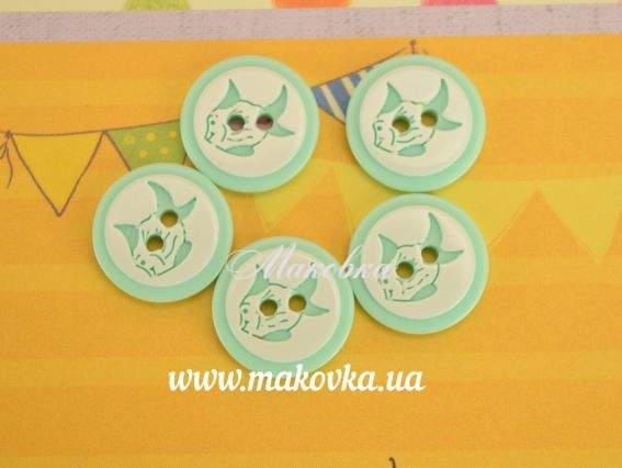 Ґудзики Рибка, 5 шт мятный