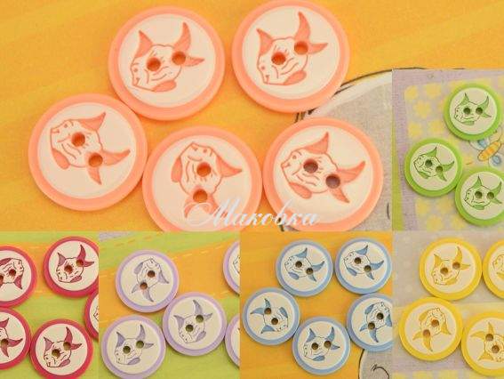 Ґудзики пластикові Рибка, колір на вибір, 5 шт/уп