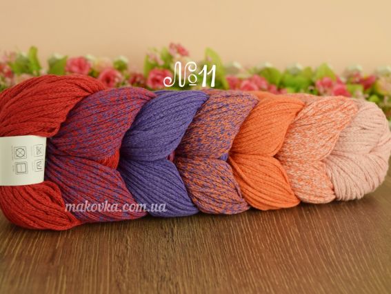 Retwisst Braid Rainbow Шнур  11 рожевий-оранж-тем.бузковий-червоний