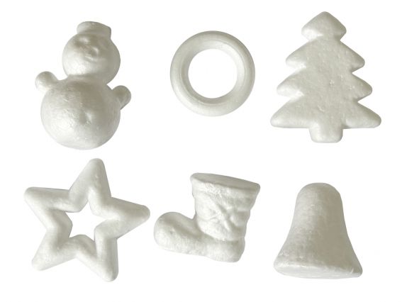 Набір пінопластових заготовок 743164 Новорічний SANTI, 6шт/уп., мікс