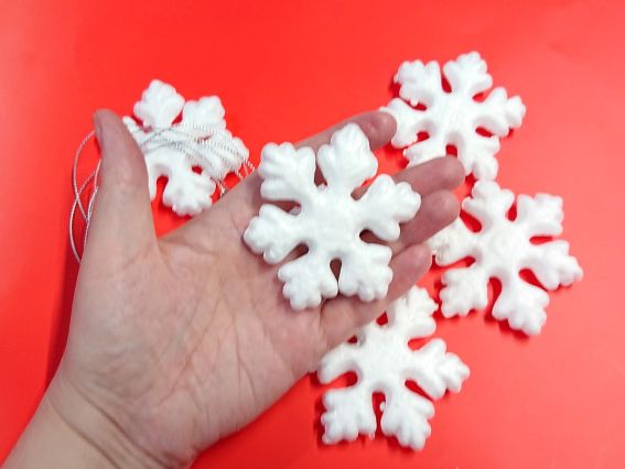 Набор пенопластовых заготовок 743167 Снежинки  SANTI, 6шт/уп., 